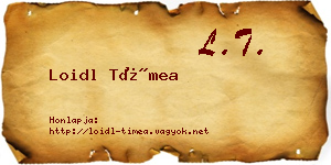 Loidl Tímea névjegykártya